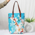 Personalised Blue Printed Structured Tote Bag