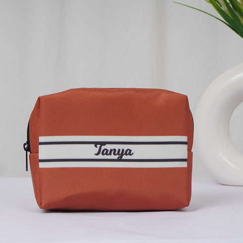 Personalised Box Pouch - Tan - Uncommongifts.in