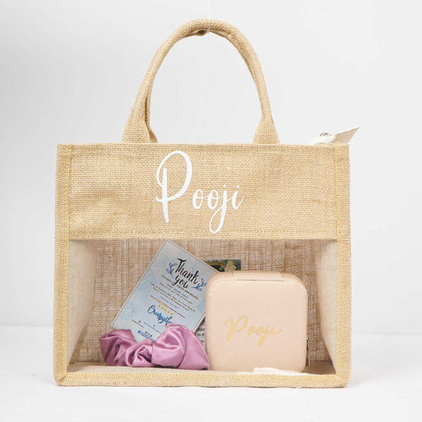 Personalised Bridesmaid Jute Bag Combo