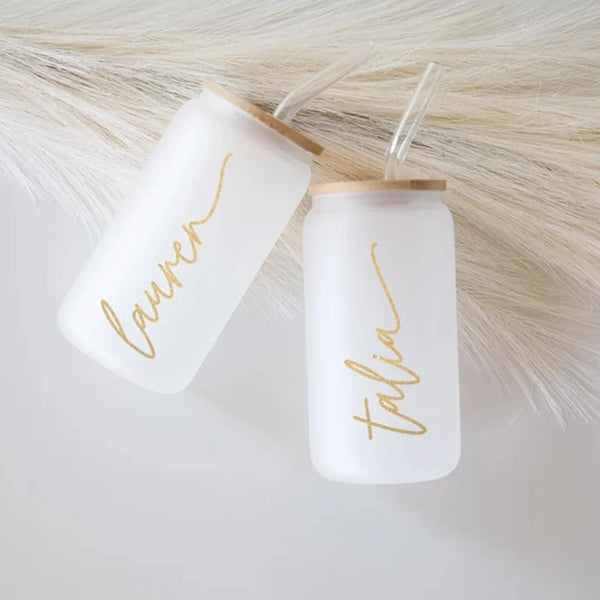 Personalised Bridesmaid Glass Tumbler