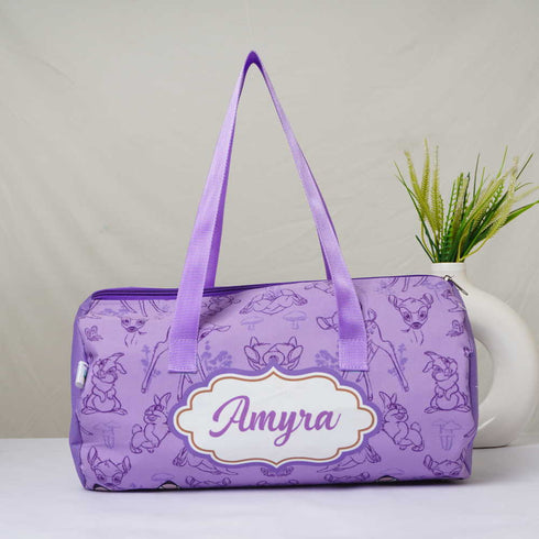 Personalised Bunny Printed Kids Duffle Bag