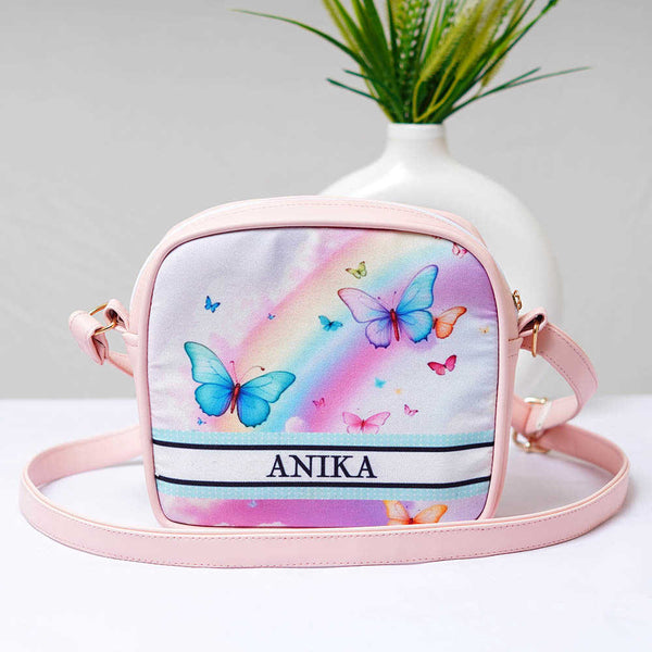 Personalised Butterflies Canvas Sling Bag