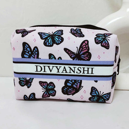 Personalised Butterflies Printed Kids Box Pouch