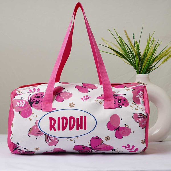 Personalised Butterflies Printed Kids Duffle Bag