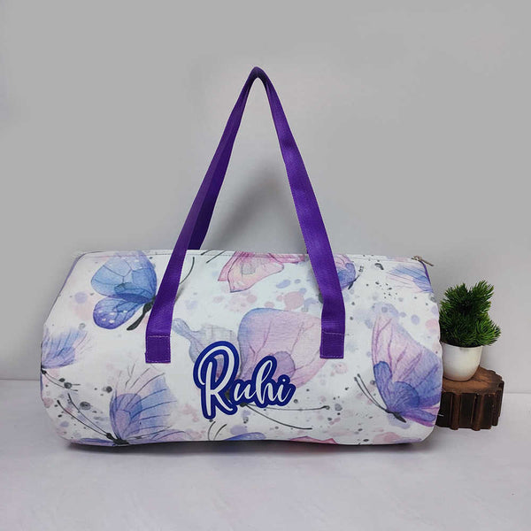 Personalised Butterflies Printed Large Swimming Duffle Bag for Kids