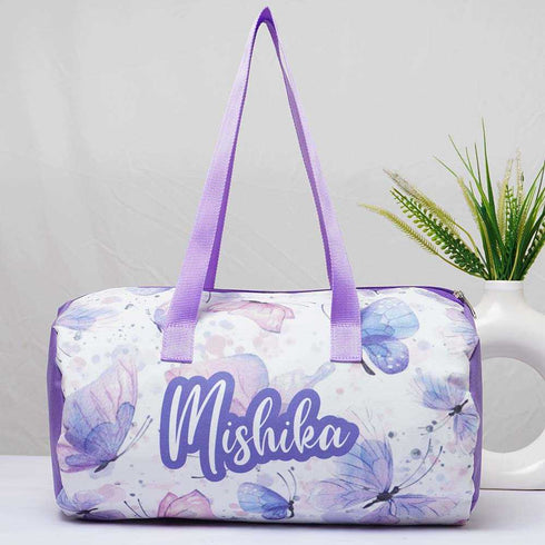 Personalised Butterfly Printed Kids Duffle Bag