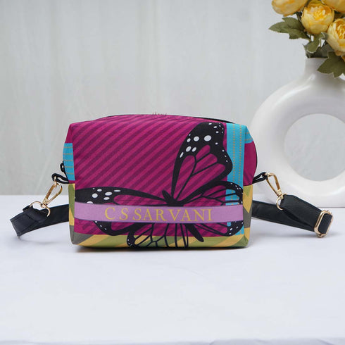 Personalised Butterfly Printed Sling Bag - Uncommongifts.in