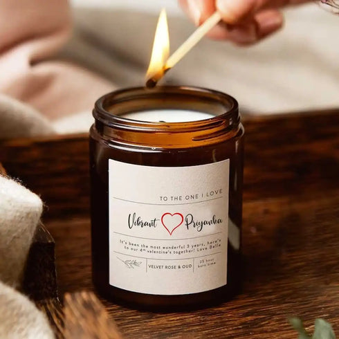 Personalised Candle For Valentine's Day
