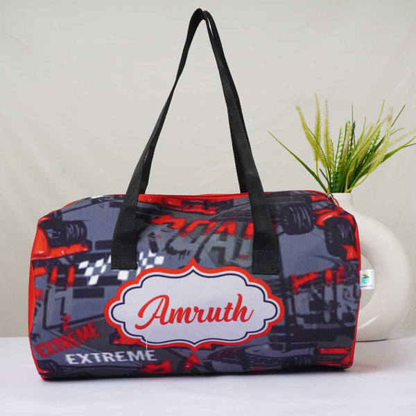 Personalised Car Printed Kids Duffle Bag