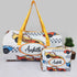 Personalised Car Printed Kids Large Duffle Bag & Box Pouch Combo Gift Set