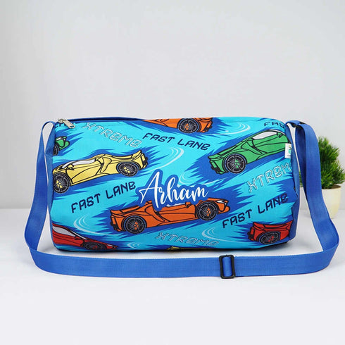 Personalised Car Printed Kids Sling Duffle Bag