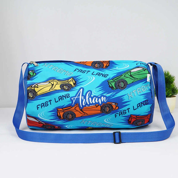 Personalised Car Printed Kids Sling Duffle Bag