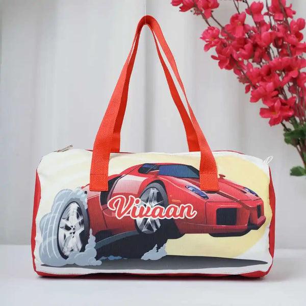 Personalised Car Printed Kids Swimming Duffle Bag