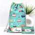 Personalised Cars Drawstring Bag & Pencil Pouch Kids Combo