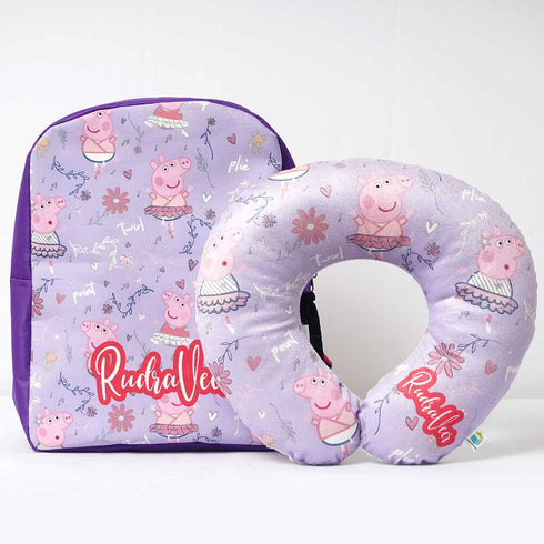 Personalised Cartoon Printed Kids Bag Pack Combo Gift Set