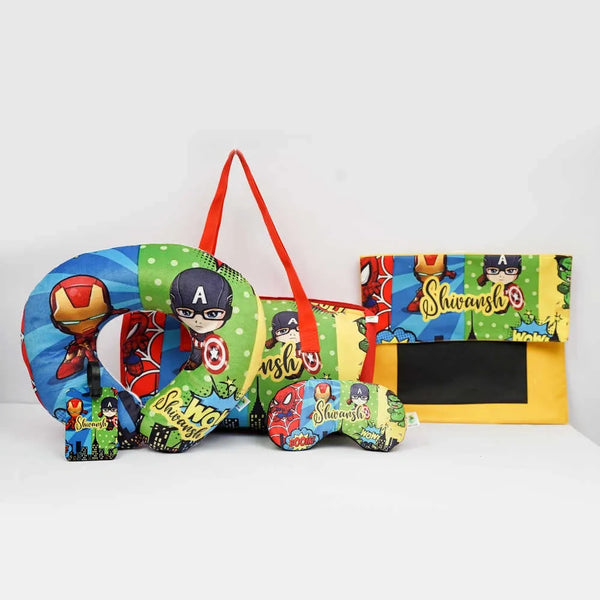 Personalised Cartoon Printed Kids Duffle Bag Combo Gift Set