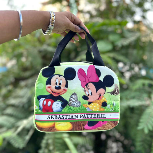 Personalised Cartoon Printed Kids Lunch Bag With Handle