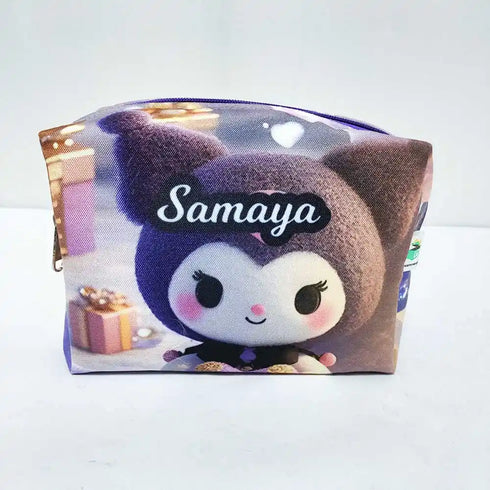 Personalised Cat Printed Box Pouch for Kids