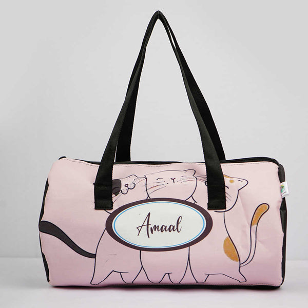 Personalised Cat Printed Kids Swimming Duffle Bag