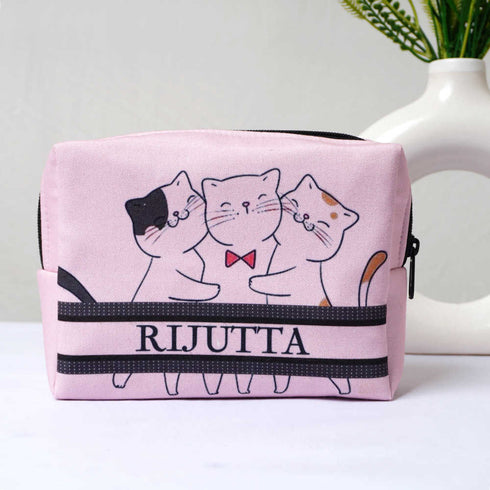 Personalised Cats Printed Kids Box Pouch