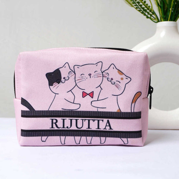 Personalised Cats Printed Kids Box Pouch
