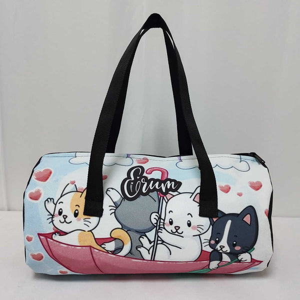 Personalised Cats Printed Kids Swimming Duffle Bag
