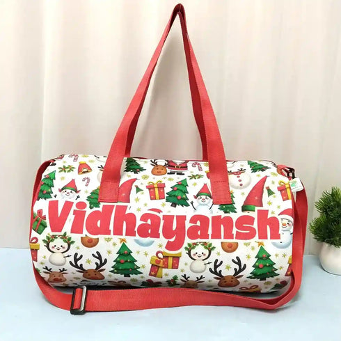 Personalised Christmas Printed Kids Sling Swimming Duffle Bag