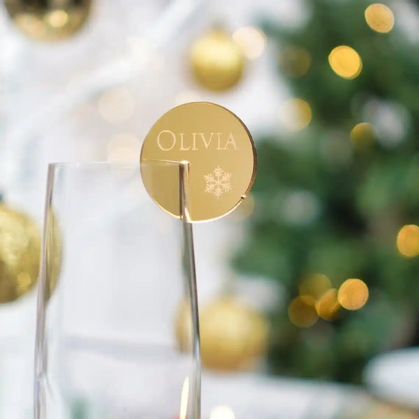 Personalised Christmas Snowflake Drink Tags