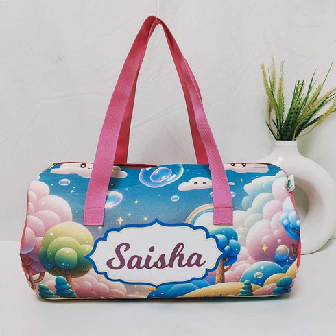 Personalised Clouds Printed Kids Duffle Bag