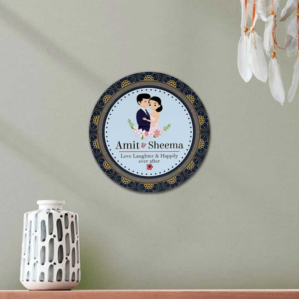 Personalised Couples Round Wall Hanging - Uncommongifts.in