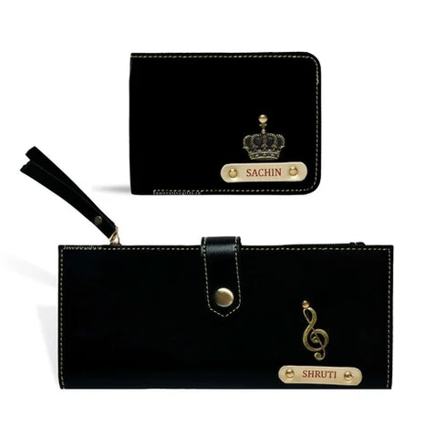 Personalised Couples Wallet Combo with Charms