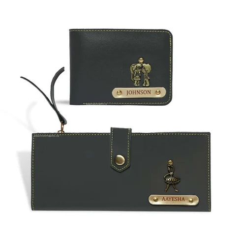 Personalised Couples Wallet Combo with Charms