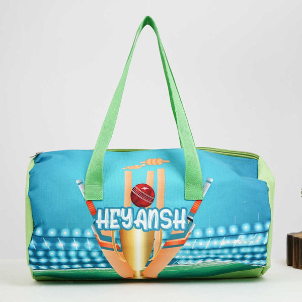 Personalised Cricket Printed Kids Swimming Duffle Bag
