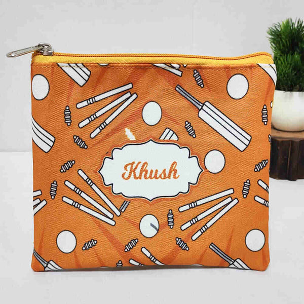 Personalised Cricket Printed Kids Wet Pouch