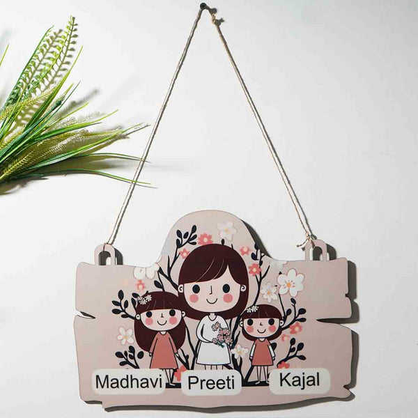 Personalised Cute Girls Printed Wall Hanging - Uncommongifts.in