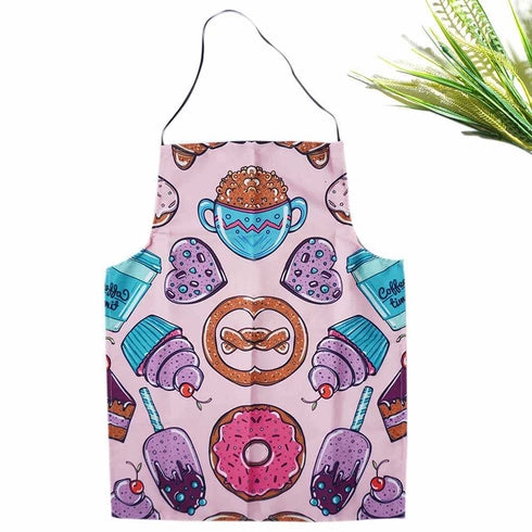 Personalised Donut Printed Canvas Cotton Kitchen Apron