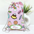 Personalised Donut Printed Kids Drawstring Bag