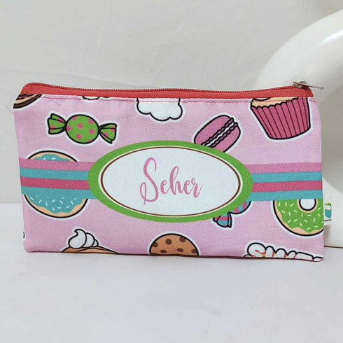 Personalised Donuts Printed Kids Pencil Pouch