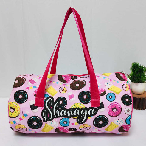 Personalised Donuts Printed Kids Swimming Duffle Bag