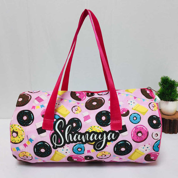Personalised Donuts Printed Kids Swimming Duffle Bag