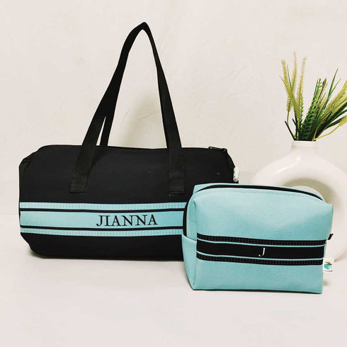 Personalised Duffle Bag & Box Pouch Kids Gift Combo