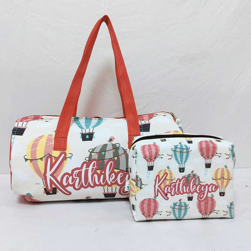 Personalised Duffle Bag & Box Pouch Kids Gift Combo