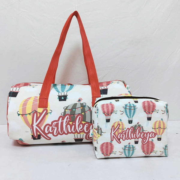 Personalised Duffle Bag & Box Pouch Kids Gift Combo