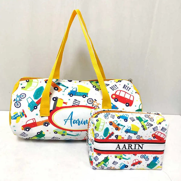 Personalised Duffle Bag with Box Pouch Combo Gift Set for Kids