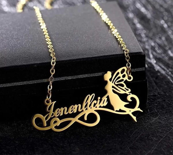 Personalised Fairy Angel Name Pendant - Uncommongifts.in