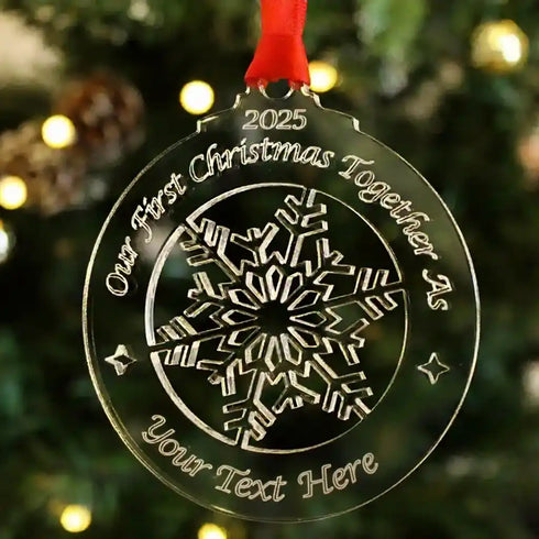 Personalised First Christmas Mr & Mrs Acrylic Ornament