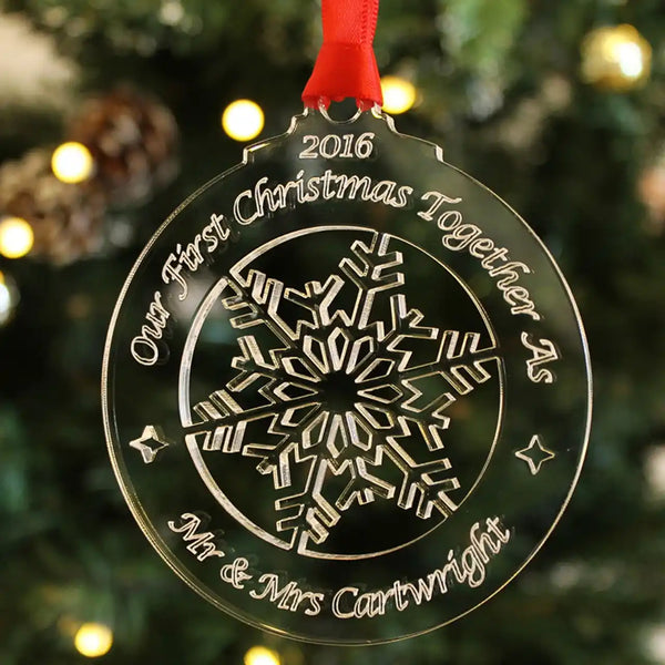 Personalised First Christmas Mr & Mrs Acrylic Ornament