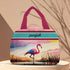 Personalised Flamingo Printed Kids Lunch Bag With Handle