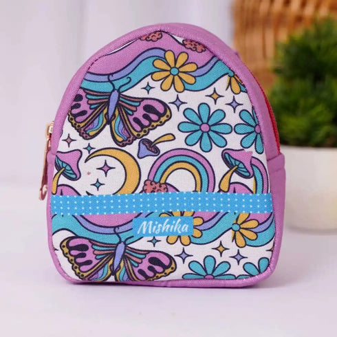 Personalised Floral Printed Backpack Keychain