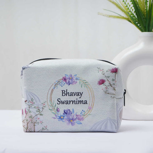 Personalised Floral Printed Box Pouch - Uncommongifts.in